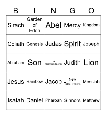 Family Fun Night Bingo Card