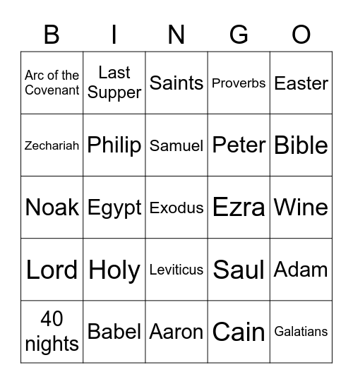 Family Fun Night Bingo Card