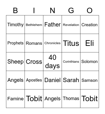 Family Fun Night Bingo Card