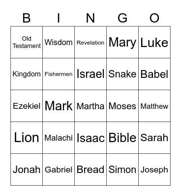 Family Fun Night Bingo Card