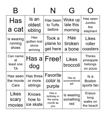 EDL Human Bingo Card