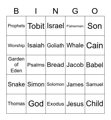 Family Fun Night Bingo Card