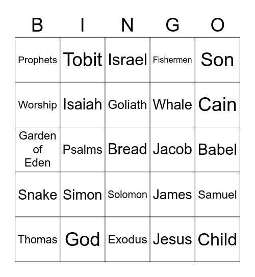 Family Fun Night Bingo Card