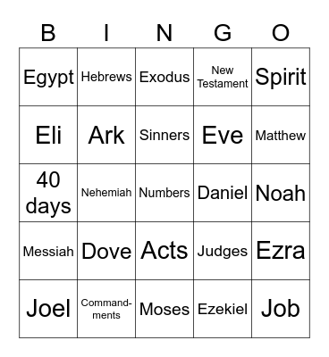 Family Fun Night Bingo Card