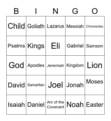 Family Fun Night Bingo Card