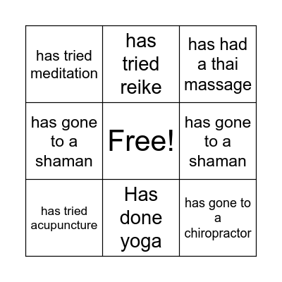 Find Someone Who Bingo Card