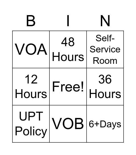 HR Bingo Card