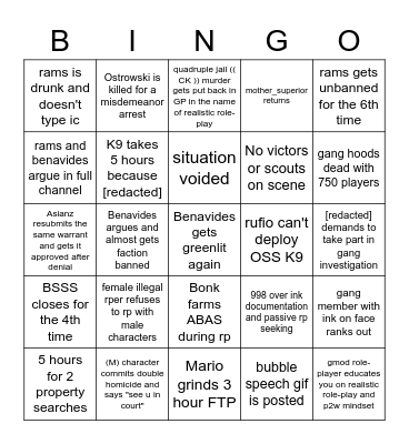 OSS 2022 Bingo Card