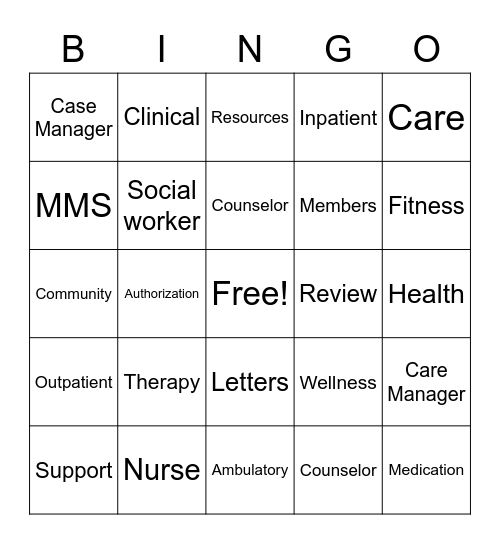 Clinical Support Appreciation Week Bingo Card
