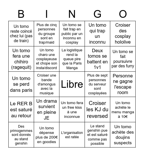 BINGO JE 2022 Bingo Card