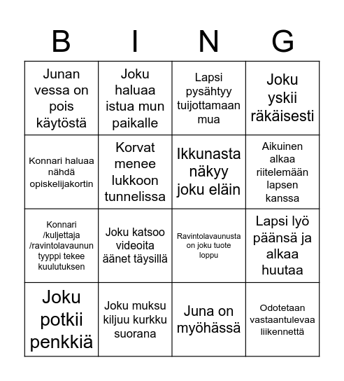 VR on ilo Bingo Card