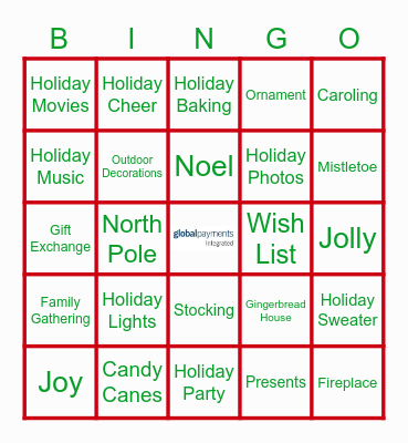 Holiday Bingo Card