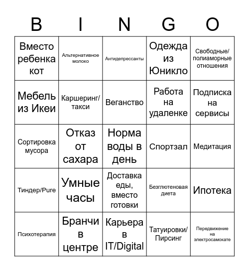 Москвич стартер пак Bingo Card