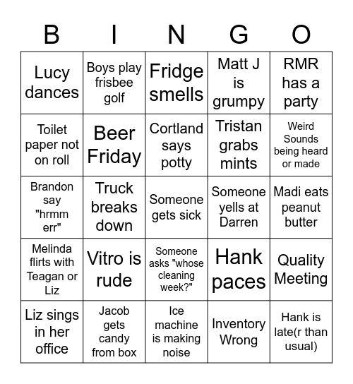 Rocky Mountain BINGO Card