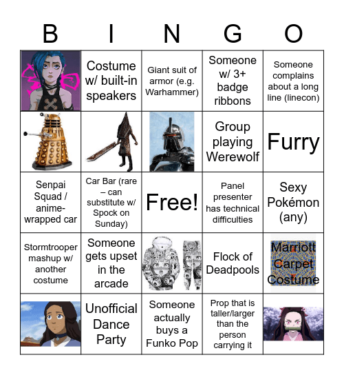 DragonCon Bingo Card