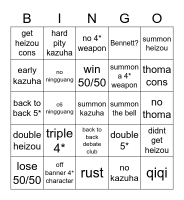 Bingo Card