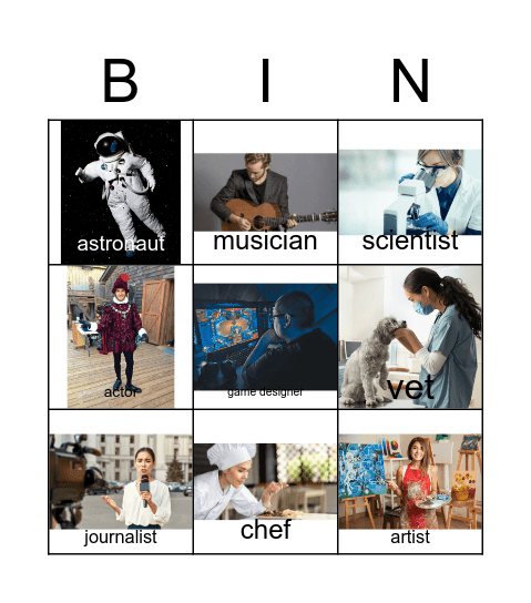 Things to be Everybody Up Unit 7 Bingo Card
