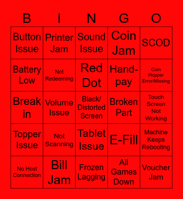 Service Bingo Card