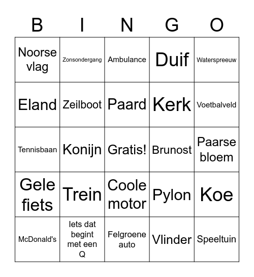 Eva's Noorse Avontuur Bingo Card