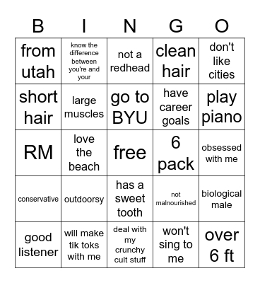 ARE YOU LIV'S TYPE???? Bingo Card