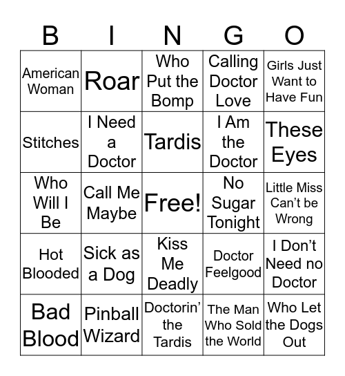 The Doctor Bingo Card
