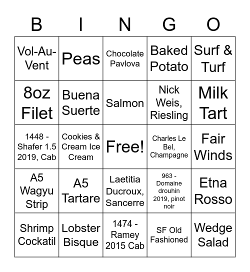 Swift & Sons Bingo Card