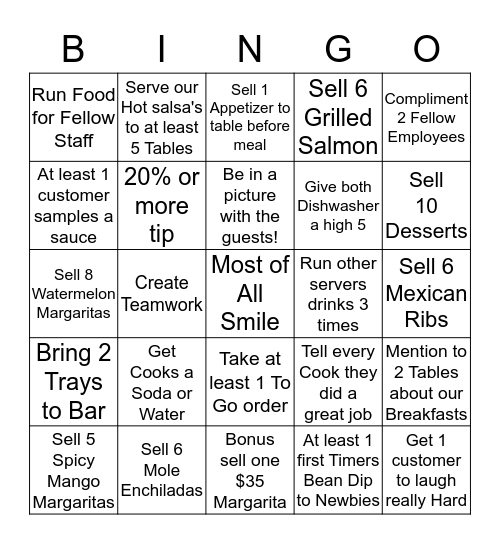 Maria's Blackout Bingo Card