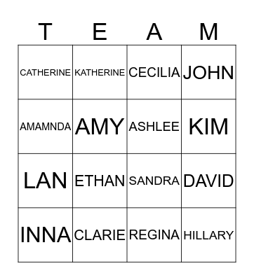 MSH Full House BINGO Card