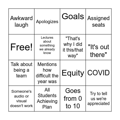 Retreat Bingo Card