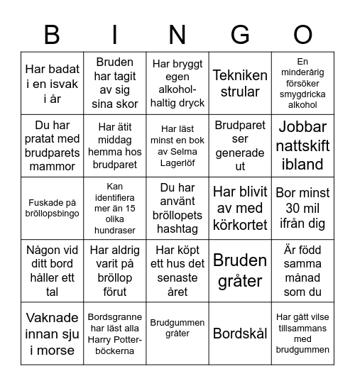 Josefin och Kalle Bingo Card