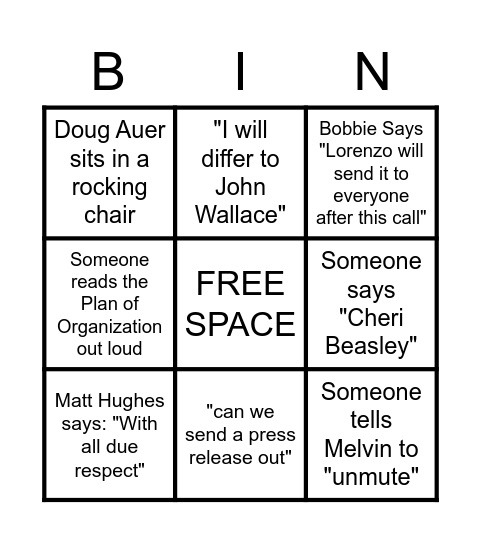 Bingo Card - July 2022 Bingo Card