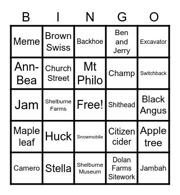 Wedding Feast Bingo Card