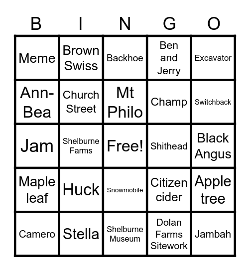 Wedding Feast Bingo Card