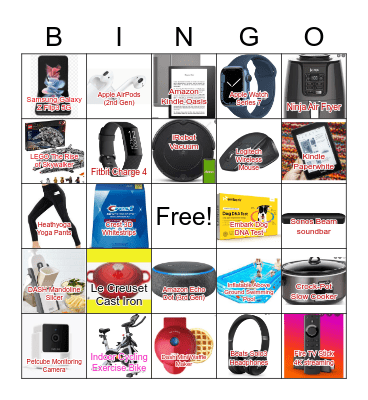 Amazon Prime day Best selling items bingo Card