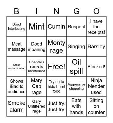Nadz Bingo Card