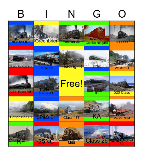 Magical World of 4-8-4's Bingo Card