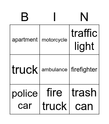 Main Street Bingo Card