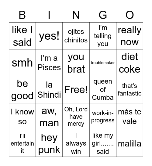 atashe del-am Bingo Card