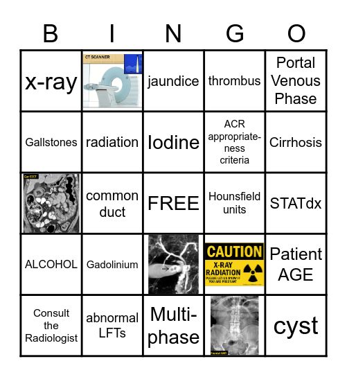 GI Radiology Bingo Card
