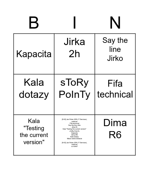 AAA Bingo Card