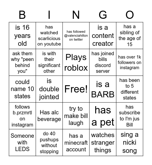 Bills bingo card by riko Bingo Card