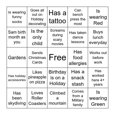 Microsoft Word  Bingo Card