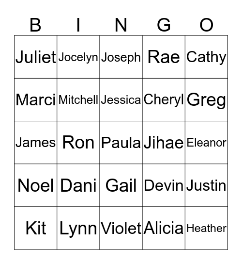 Immunization Branch Bingo Card