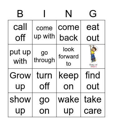 Phrasal verbs Bingo Card