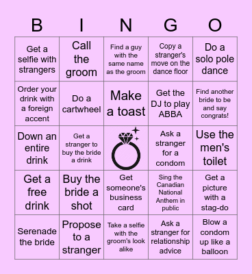 Kathryn's Hen-Do Bingo Card