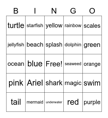 MERMAID BINGO Card