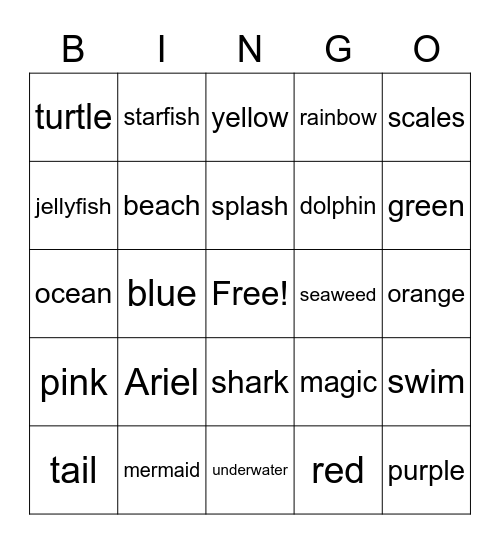 MERMAID BINGO Card