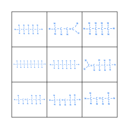 Chem Bingo Card