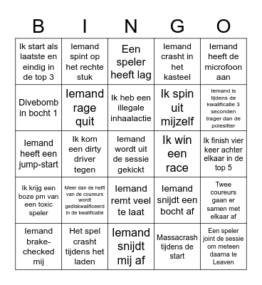 F1 2022 ranked bingo card Bingo Card