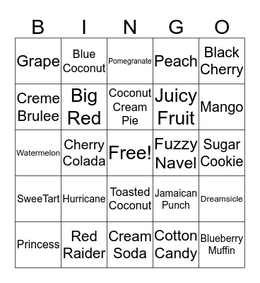 Bahama Bucks Bingo Card